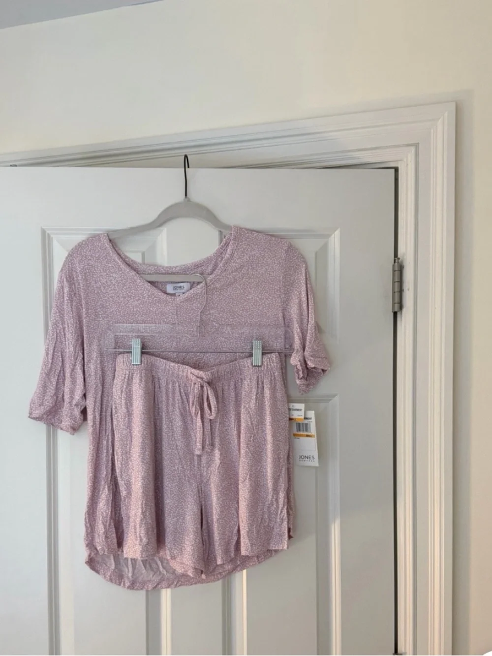 Jones New York Light Pink Short Sleeve Lounge Top & Shorts Set